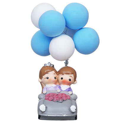 Valentine Gift for Girlfriend Boyfriend Romantic Couple Statue with Balloon on a Car Decorative Showpiece | Valentine Gift for Husband Wife Her Him | Valentines Day Decoration Items