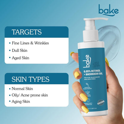 BAKE 5% Retinol Face Wash for Wrinkles | Anti Aging & SkinTightening for Men & Women | Fight signs of aging & Stimulates Collagen Production | 100ml