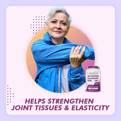 Zephivo HealthyHey Nutrition Glucosamine Chondroitin and MSM for Cartilage; Joint and Bone, 90 Capsules
