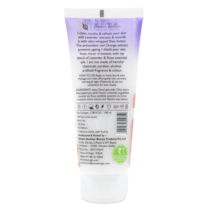 Aroma Magic Lavender Face Wash – Hydrating & Nourishing Cleanser with Rose Oil & Orange Extract for Dry & Sensitive Skin – 100ml