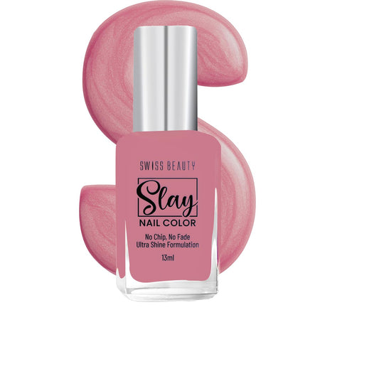 Swiss Beauty Slay Nail Colour – Vibrant, Glossy & Long-Lasting - 13 ML, Vintage Petal