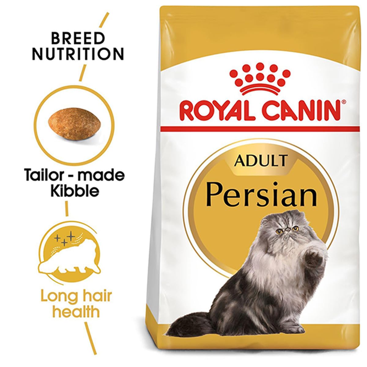 Royal Canin Persian Adult Cat Food, Dry Food, Supports Long Hair Health, Digestive Health, and Hairball Formation, 1 Kg