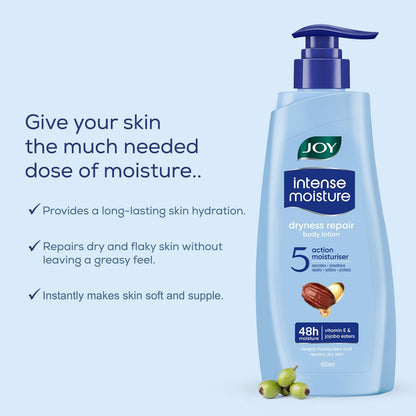 Joy Intense Moisture Winter Body Lotion 600ml | With Shea Butter, Jojoba & Vitamin E | For Normal to Dry Skin | Dryness Repair & 24 Hour Softness | Non Sticky & Non Greasy