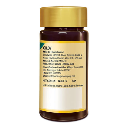 Zandu Giloy Tablets with 100% Pure Giloy Extract | Ayurvedic Immunity Booster | Protects against Infections | Improves Liver Function |100% Ayurvedic & Vegetarian (60 Tabs)