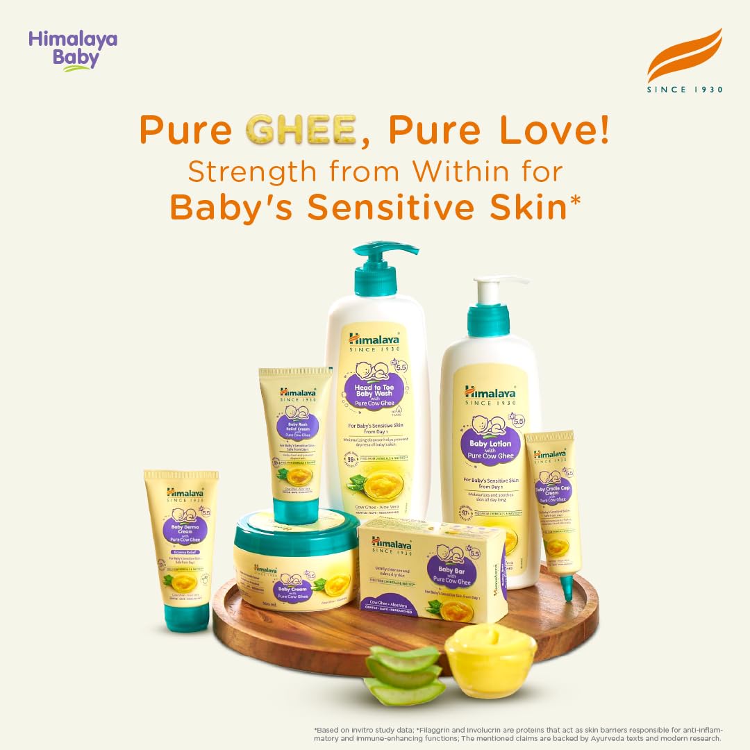 Himalaya Head To Toe Baby Wash With Pure Cow Ghee 700Ml|Ph5.5|Aloe Vera|Soap Free |Safe For Newborn|For Baby's Sensitive Skin From Day 1|No Parabens|No Phthalates|No Sulphates|Dermatologically Tested