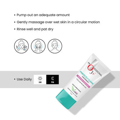 O3+ Perfectly Clean Face Wash With Salicylic Acid 2% For Acne Prone Skin | 75ml
