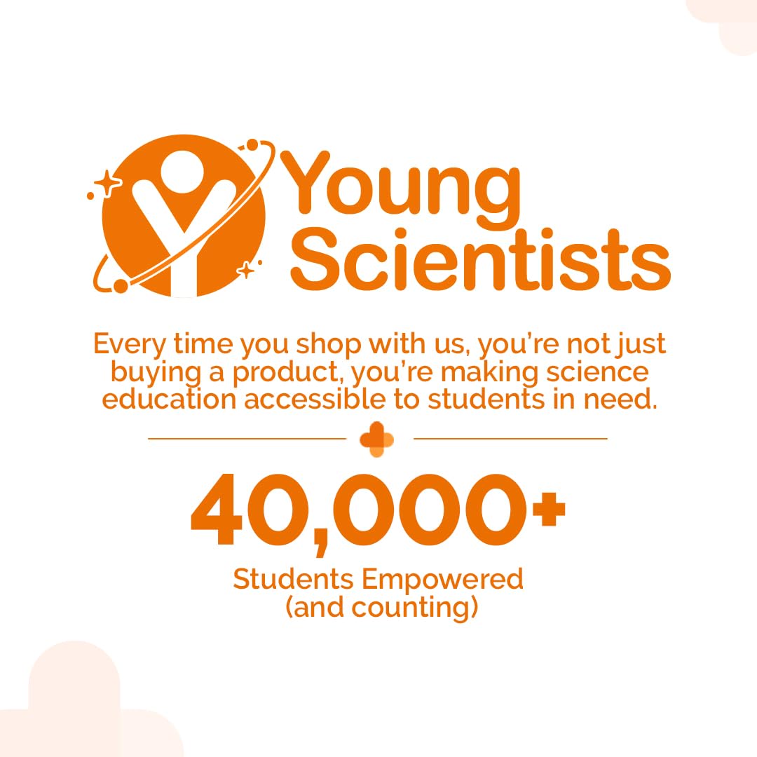 Young Scientists logo with text about science education and student empowerment on a white background