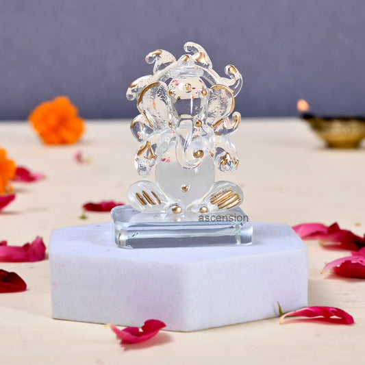 Ganesh Idol for Car Dashboard Ganpati Idol for Home Office Temple Decor Ganesh Ji Statue for Gift Mini Ganesha Idol Showpiece for Home Pooja Room Diwali Decoration (Random Color) (Design 4)