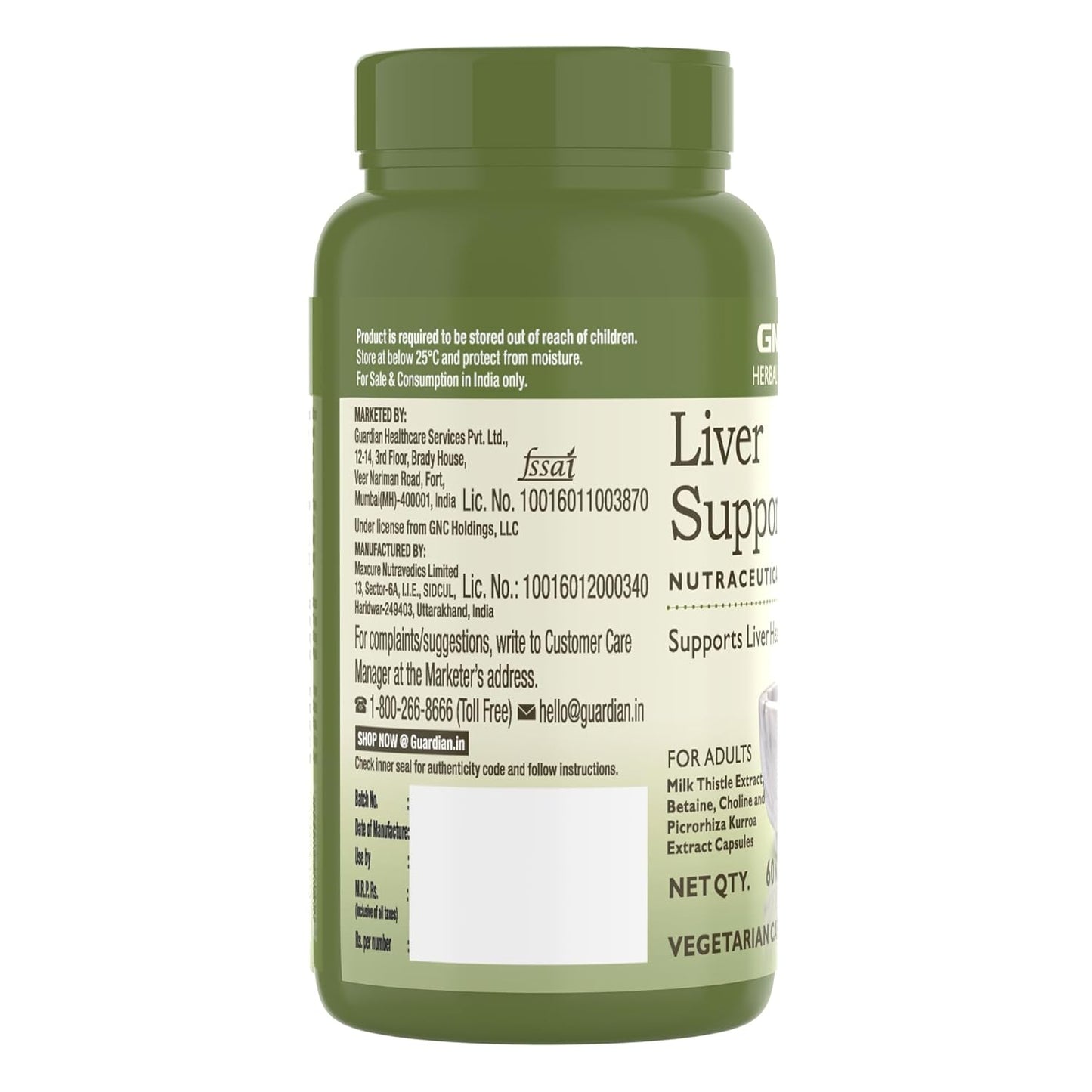 Zephivo GNC Herbal Plus Liver Support With Milk Thistle & Picrorhiza | 60 Capsules | Cleanses Liver | Protects Liver Health | Facilitates Fat Metabolism | Provides Antioxidant Support | Formulated in USA