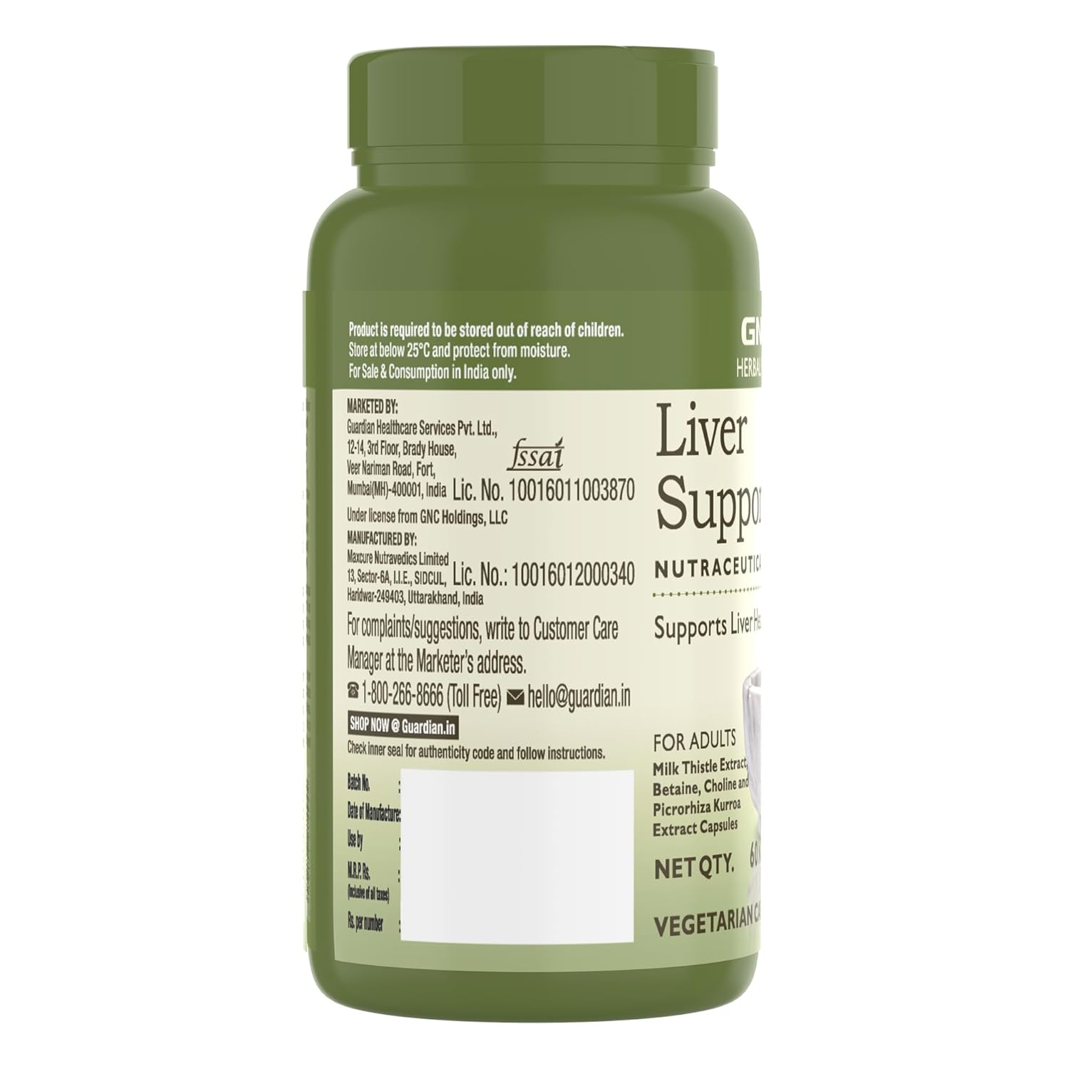 Zephivo GNC Herbal Plus Liver Support With Milk Thistle & Picrorhiza | 60 Capsules | Cleanses Liver | Protects Liver Health | Facilitates Fat Metabolism | Provides Antioxidant Support | Formulated in USA