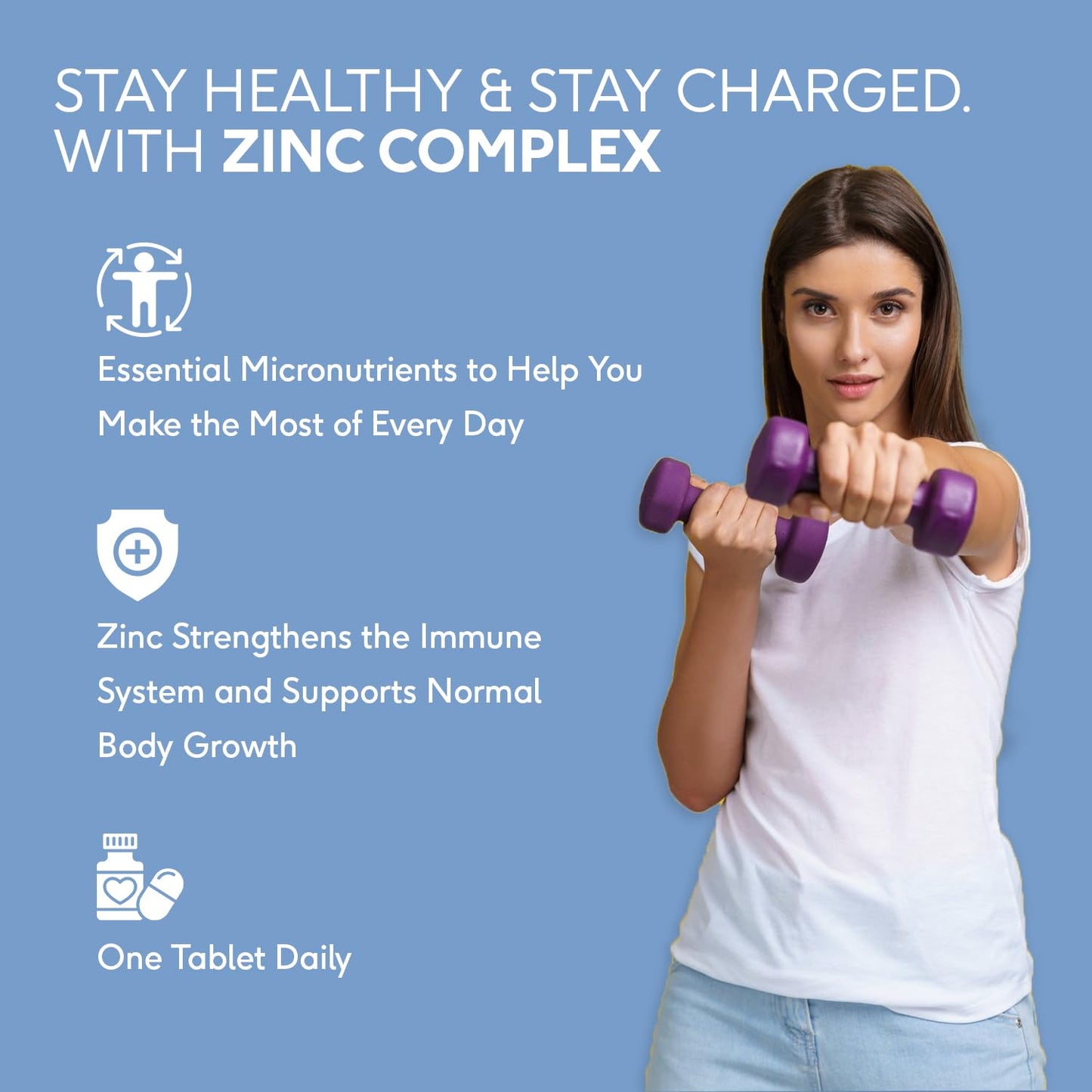 HealthKart HK Vitals Zinc Supplements (60 Tablets) | With Vitamin C, Vitamin D3, Multivitamin and Multimineral | Immunity Boosters For Adults