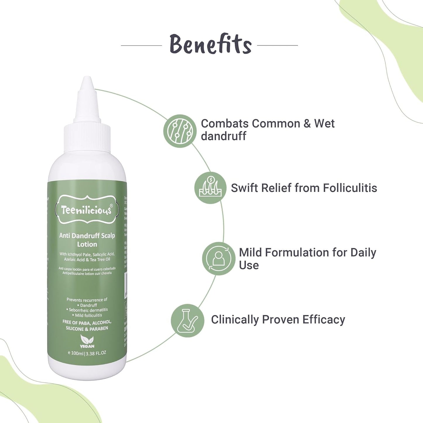 Teenilicious Anti-Dandruff Scalp Lotion With Azelaic Acid & Tea Tree Oil For Folliculitis 100ml