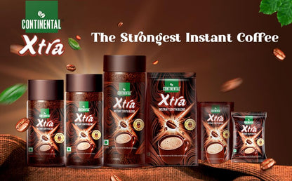 Continental Coffee XTRA Instant Coffee Powder | 200g Jar | 30% Chicory and 70% Robusta Coffee | Medium Roast Instant Coffee | Granulated Instant Coffe