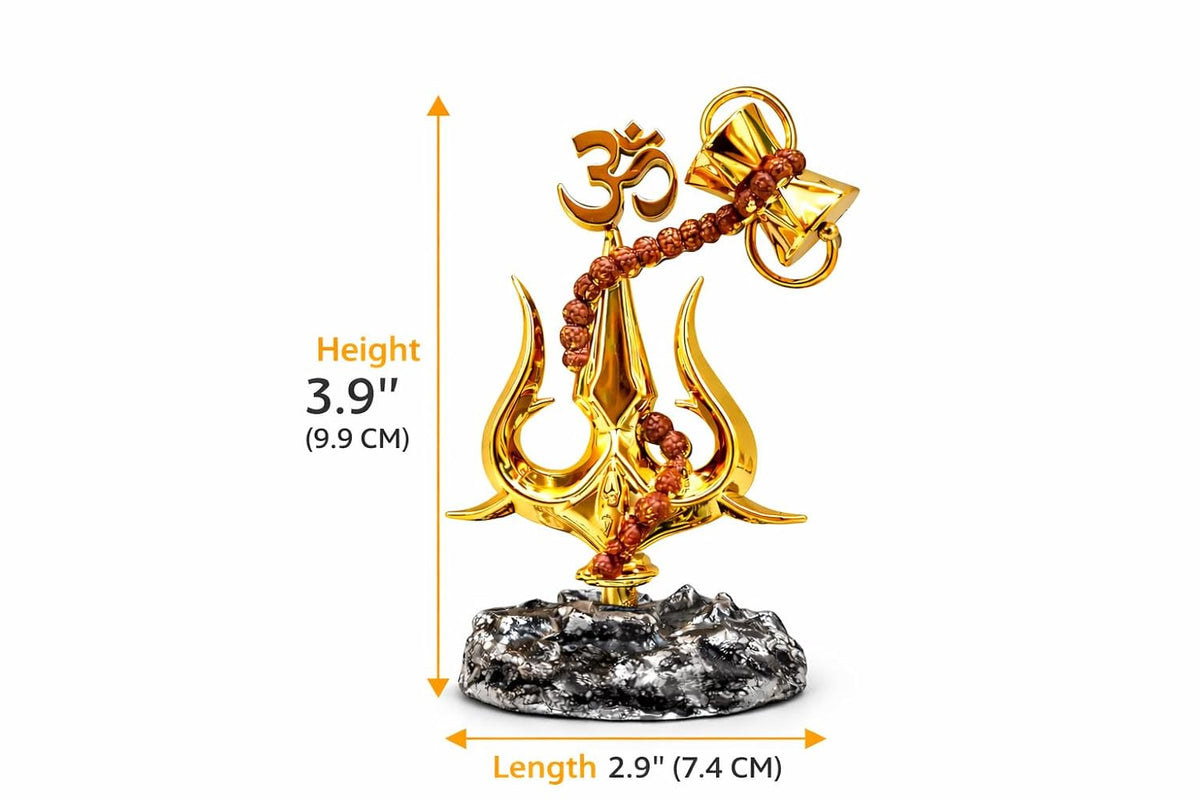 Trishul Matte Finish Decorative Idol – Unique Desk Car & Home Décor Statue Ideal Gift for Office Puja Room & Special Occasions