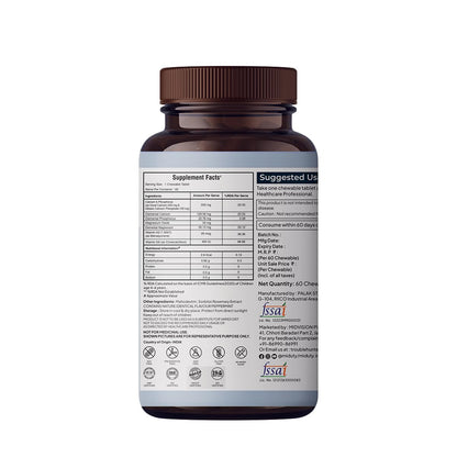 Zephivo Miduty by Palak Notes Kids Calcium with Vitamin D3 - K2 Magnesium No Sugar Added for Strong Bones, Brain Function, Immunity Booster, Strong Teeth Calcium Supplement Kids Multivitamin - 60 Chewables