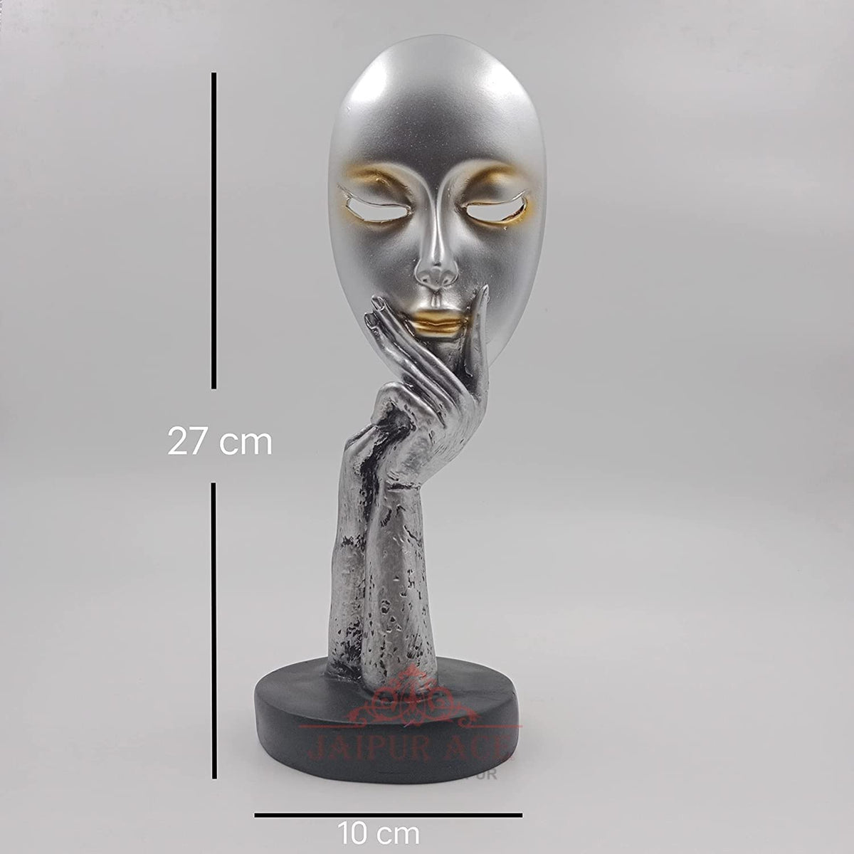 Lady Face Statue Sculptures Showpieces Creative Abstract Design Art Figurine For Home Living Room Decorative Display (Silver Face Lady, 50 Mm, 50 Mm)