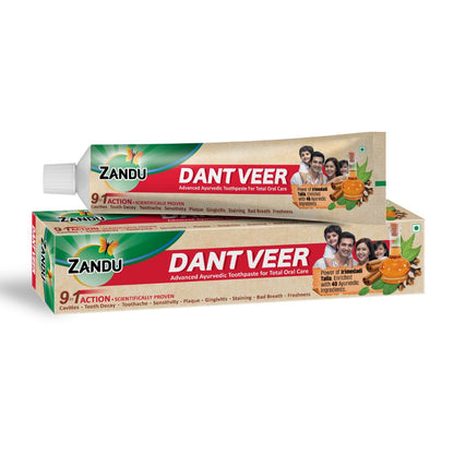 Zandu Dantveer, 200g, USA’s 1st Ayurvedic toothpaste with Irimedadi oil | Scientifically proven formula |Fights 9 dental problems