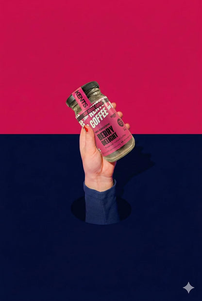 Kents Coffee Berry Delight Cappuccino – Berry Flavor | Plant-Based Instant Coffee | Rich & Creamy | Hot, Iced & Dessert Drinks | 50gm Unbreakable Glass Jar | Hot & Cold Coffee | No Added Sugar, No Artificial Flavours