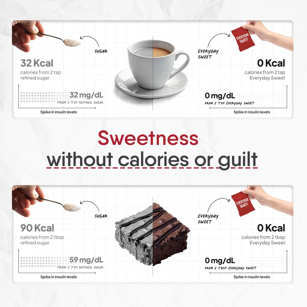 Trunativ Everyday Sweet | Monkfruit Sweetener Powder Loose Sugar Like Sweetener | Zero-Calorie Sugar Substitute | 1:1 Sugar Replacer for Cooking & Baking | Keto & Diabetic Friendly | 400g (Pack of 1)