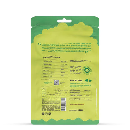 Applod Tender Chicken Jerky Breast Dog Treats | Made with Real Chicken Breast | High-Protein, Low-Fat Grain-Free Reward Snacks for Dogs | 50g