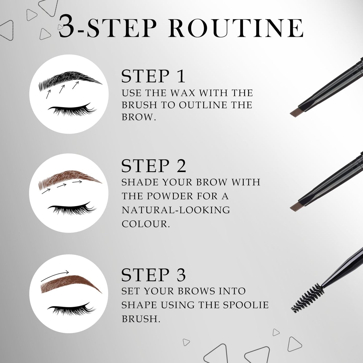 FACES CANADA HD Shape Up Brow Kit - Grey 01, 2.8g | Eyebrow Duo Kit - Wax & Powder With Brush | Long-Lasting | Precise & Natural Looking | Rich Color Payoff | Shaped & Defined Brows | Cruelty-free