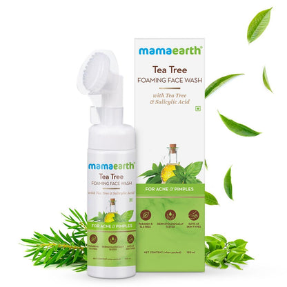 Mamaearth Tea Tree Foaming Face Wash with Tea Tree and 0.5% Salicylic Acid for Acne and Pimples | Gently Cleanses | Removes Excess Oil | Antibacterial | 150 ml