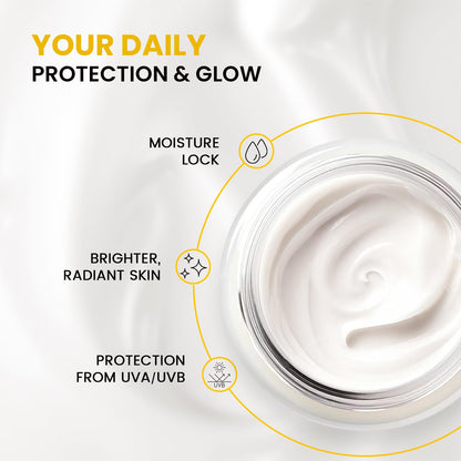 The Skin Story Glowing Skin Day Cream with SPF 30 Sunscreen | Nourish, Brighten, and Protect Dull Skin | Lightweight, Non-Greasy Formula for Daily Radiance | UVA/UVB Protection for Healthy | 40g