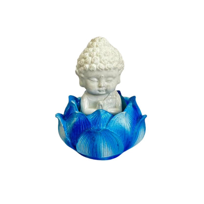 Blue Lotus Baby Buddha Statue Showpiece for Home Décor | Living Room, Bedroom, Office & Car Dashboard