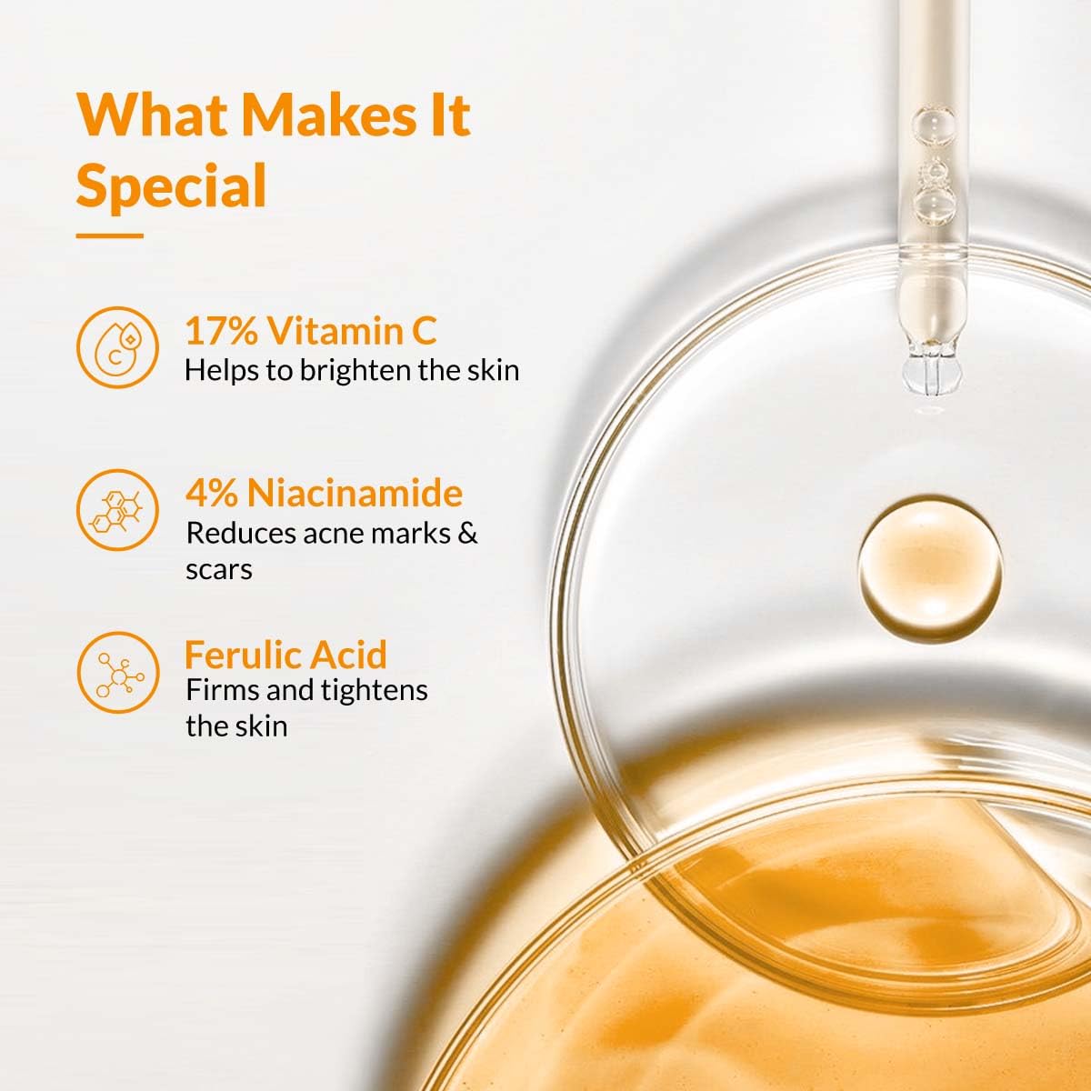 Fixderma 17% Vitamin C Face Serum for Glowing Skin | Retinol Face Serum for Skin Brightening | Anti Aging Night Face Serum with Niacinamide for Women and Men 30gm