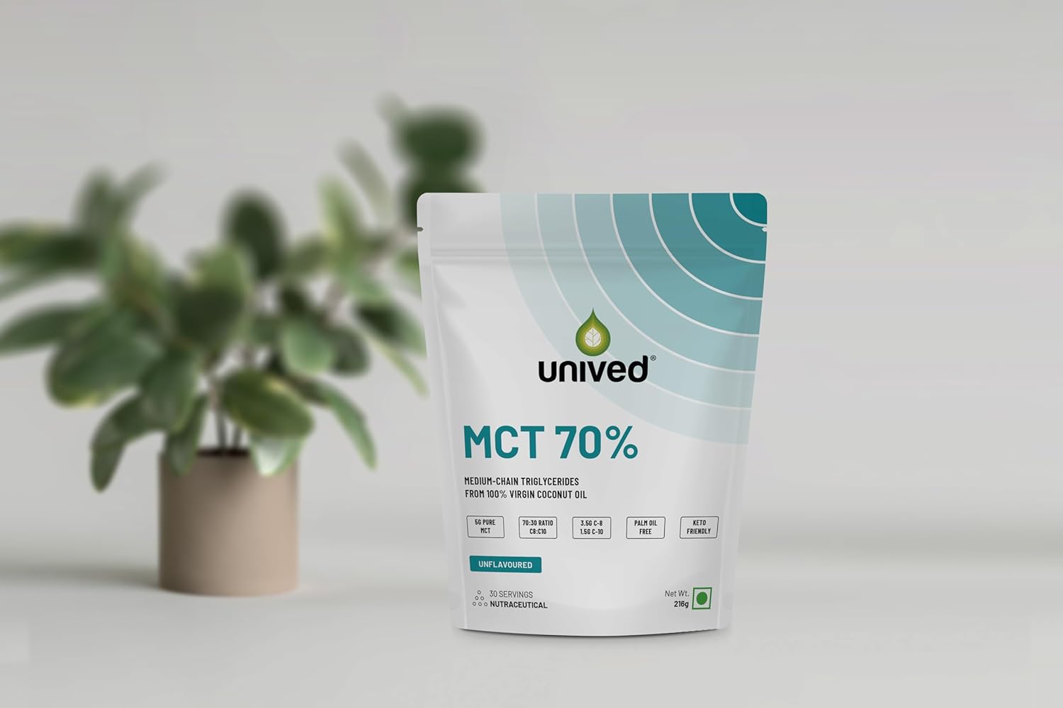 Zephivo Unived MCT 70% | Medium Chain Triglyceride Oil Powder | Clean Energy Fuel | Pure MCT 5g with C-8: 3528mg & C-10: 1512mg in a 70:30 ratio | Vegan & Keto Friendly | 30 Servings

