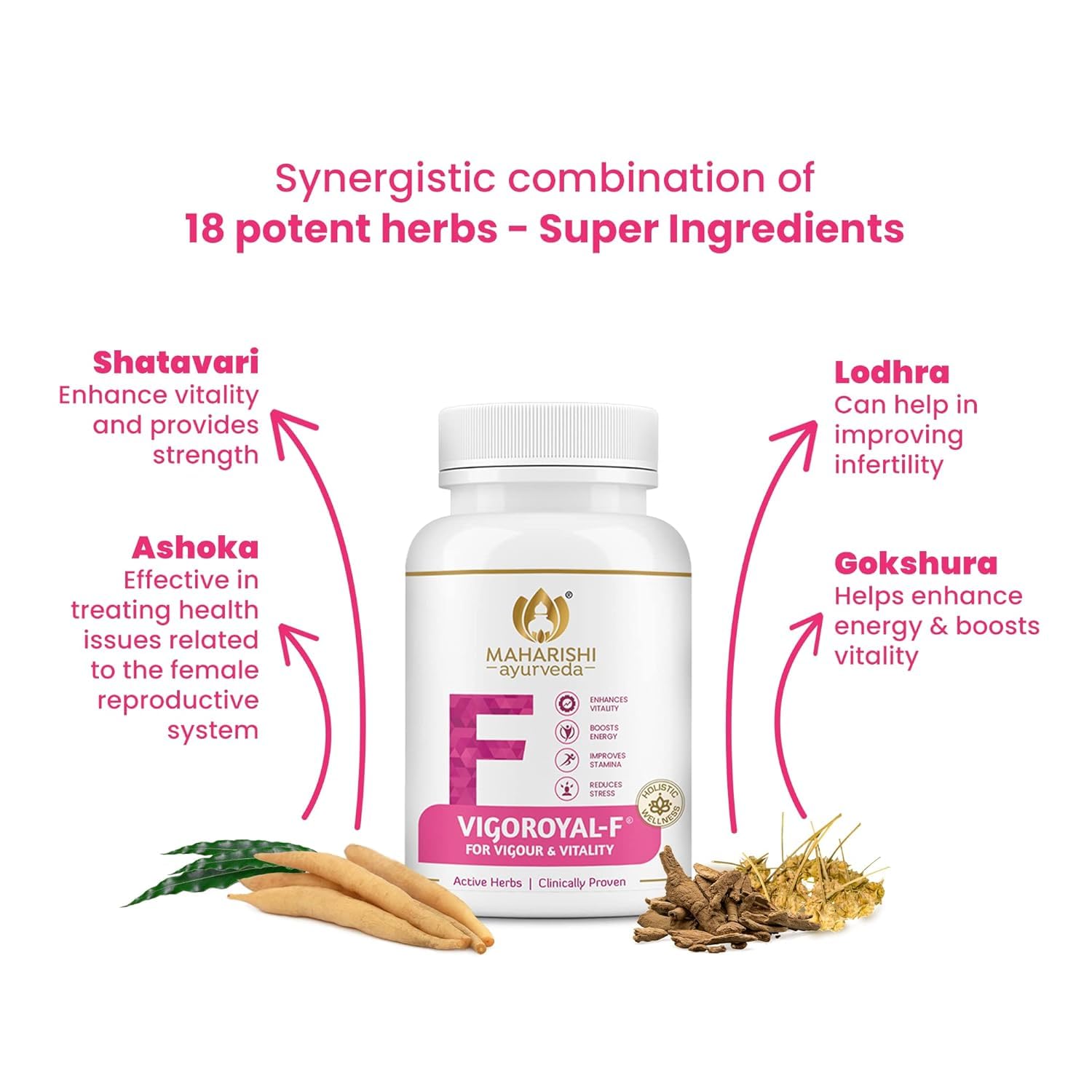 Zephivo Maharishi Ayurveda Vigoroyal F - Ayurvedic Revitaliser for Women | Supports Reproductive Health| Made with Time-tested Herbs | 60 Tablets
