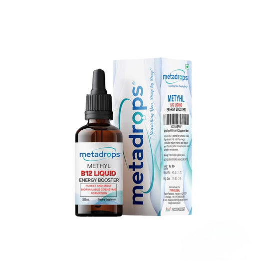 METADROPS Vitamin B12 Liquid Drops - High Potency Sublingual Supplement, 50 ml - Vegan, Gluten-Free, Non-GMO - Boost Energy & Metabolism