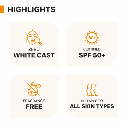 DERMATOUCH Niacinamide 2% Vitamin C Sunscreen for glowing skin | SPF 50+ PA ++++ | Quick Absorbing | Zero White Cast | 30g