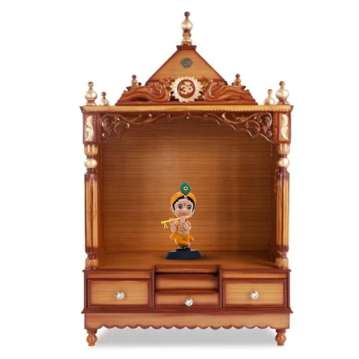 Krishna with Flute Figurine Showpiece for Car Dashboard, Home Office | Bajrangbali Murti Statue for Hindu Temple, Spiritual Decor | Gift for Devotees
