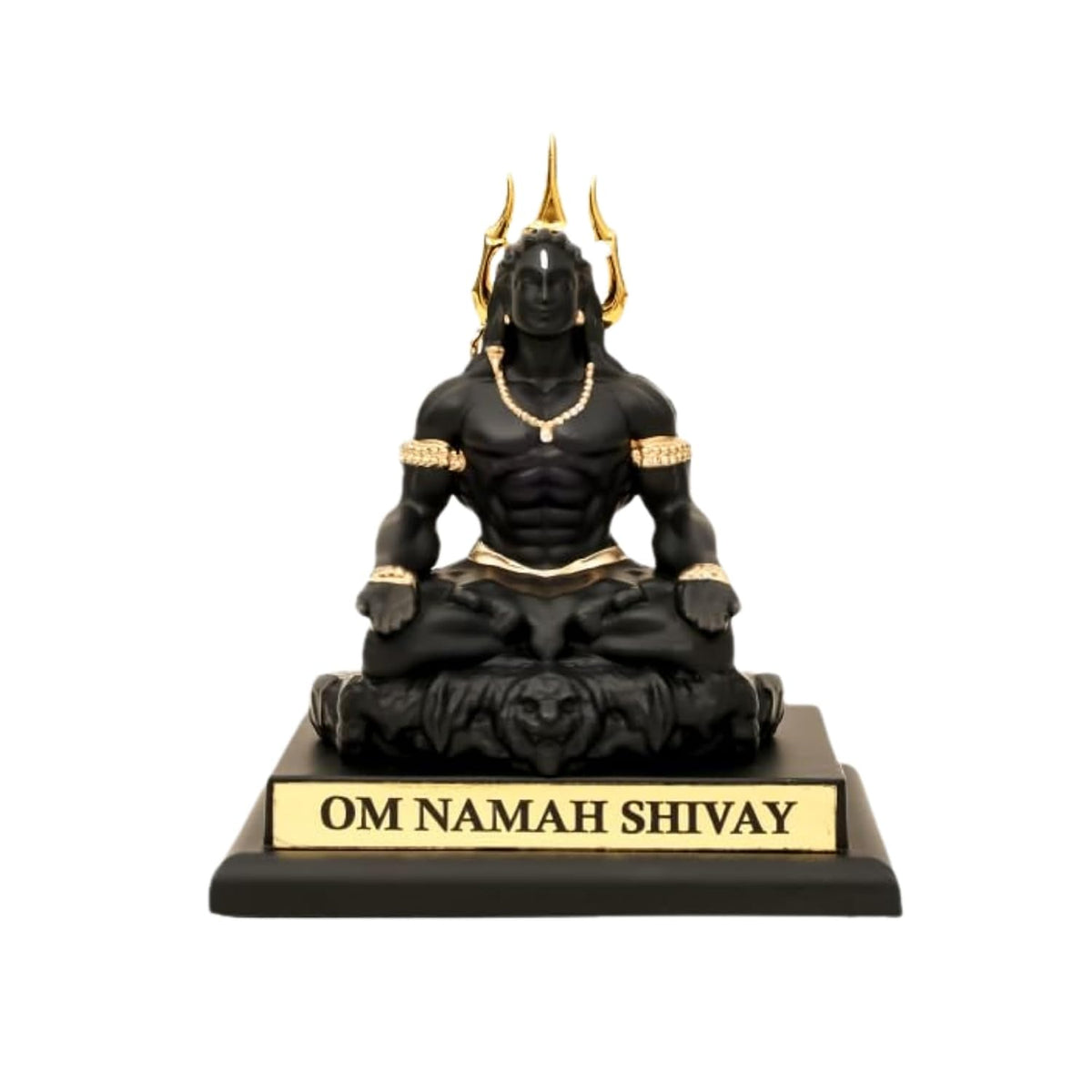 eCraftIndia Adiyogi Lord Shiva Idol with Gold Plated Trishul | Om Namah Shivay Murti for Home Decor, Office Desk & Pooja | Spiritual Gift for Housewarming, Meditation & Festive