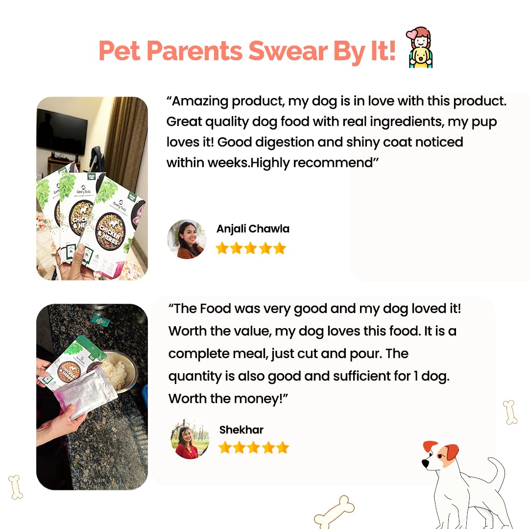Goofy Tails Chicken & Herbs Wet Dog Food 100g (100g x 1 Pack) Wholesome, Human Grade, Preservative Free, Grain & Gluten Free, Taste Booster & Food Topper