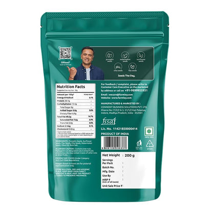 Farmley Seeds Mix, Edible Seed I Healthy Diet Snacks | 100% Natural, dietary fiber,omega-3s I Chia, Pumpkin,Flax, Watermelon and Sunflower Seeds (160 g (Pack of 1))