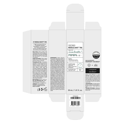 VT COSMETICS CICA Reedle Shot 700 Essence, Ultimate Facial Essence, Instant Skin Care, Centella Complex, Hyaluronic Acid, Green Propolis Extract 1Fl Oz (30ml)
