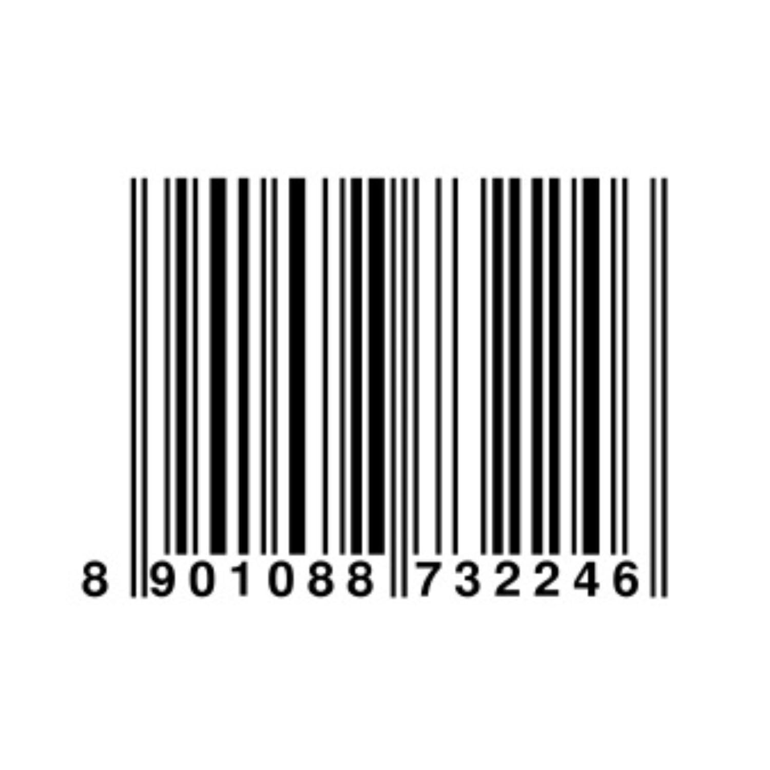 Barcode with a series of numbers on a white background