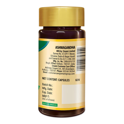 Zandu Ashwagandha 60 Veg Caps | 100% Pure Ashwagandha Root Extract | Scientifically Proven for Stress Relief With 5X Withanolide*| Boosts Immunity & Stamina | Rejuvenates Mind & Body| No Preservatives