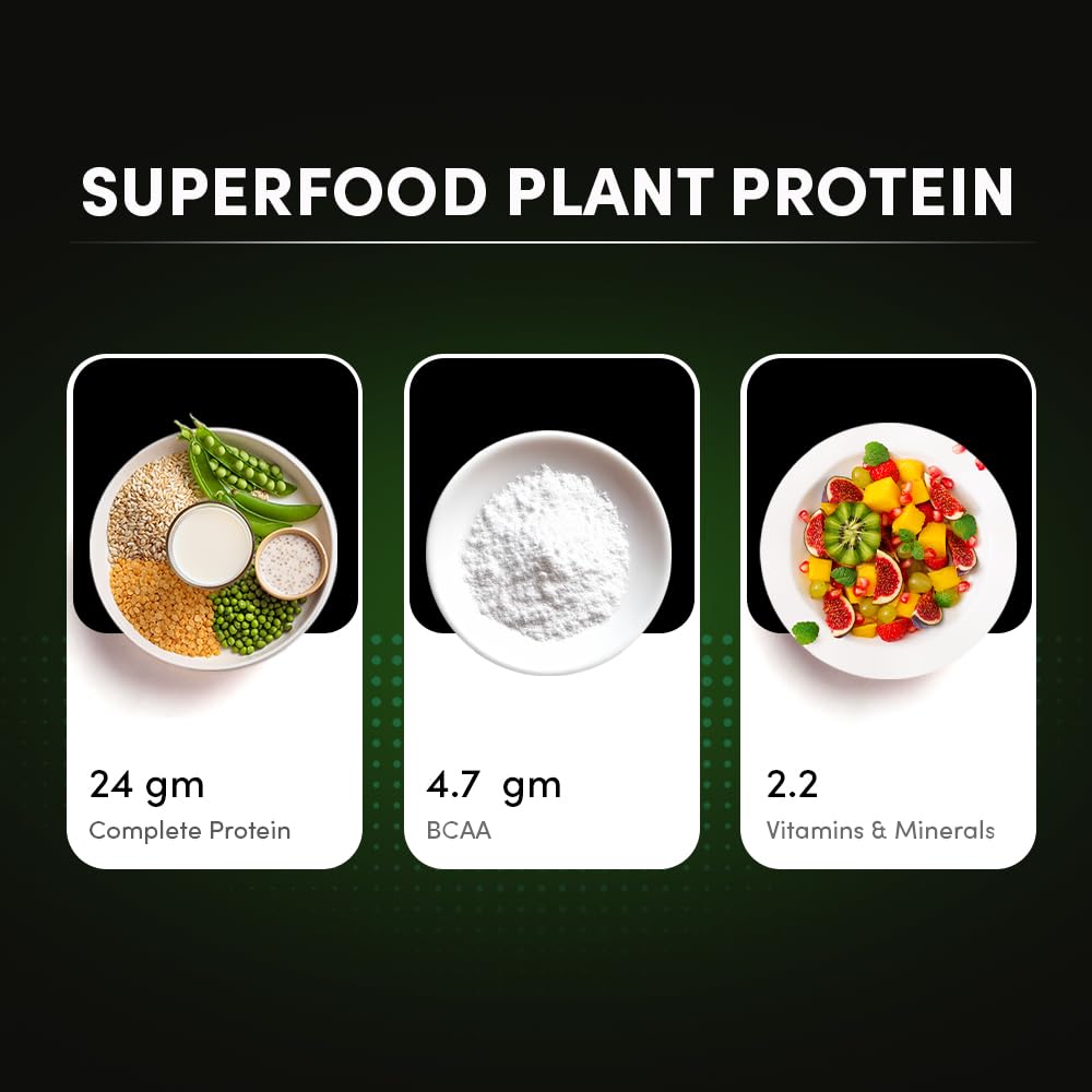 Man Matters VEGAIN Plant Protein Powder for Men | 100% Vegetarian | Made with Pea, Brown Rice, Moong Bean and Whole Algae | Gluten Free, Dairy Free & Soy Free | 500 grams