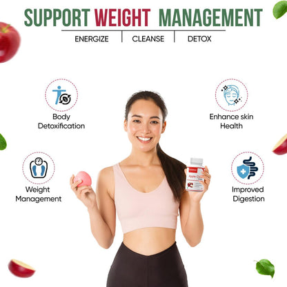 Herbal Max Organics Apple Cider Vinegar – 30 Veg Capsules (800mg) | With The Mother | Natural Detox, Digestion, Weight Management & Gut Health Support