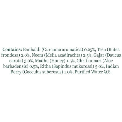 List of ingredients on a white background