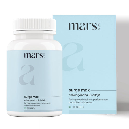 Mars Natural Surgemax Caps : Powered with Shilajit and Safed Musli | Natural Energy Booster | Strength,Stamina,Immunity, 60 Capsule