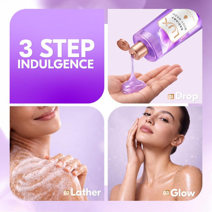 LUX Orchid Obsession Bodywash, 245ml, for Radiant & Bouncy Skin feel, with Niacinamide & Exotic Orchid fragrance, Upto 12Hr Long-Lasting Fragrance