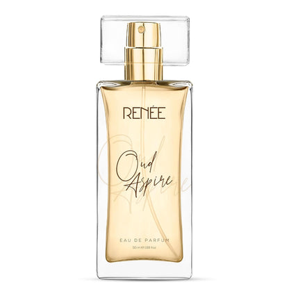 RENEE Eau De Parfum Oud Aspire | Long Lasting Fragrance l Premium Perfume | Notes of Almond & Sandalwood | Perfect Gifting Option for Women l Floral Scent for All Occasions | Travel Friendly l 50 ml