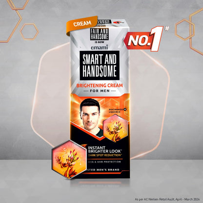 Fair and Handsome Smart And Handsome Long Lasting Radiance Cream | 2X Spot Reduction | 7 Hrs Brighter Look | Pro-Peptide | Face Cream for Men | 60g