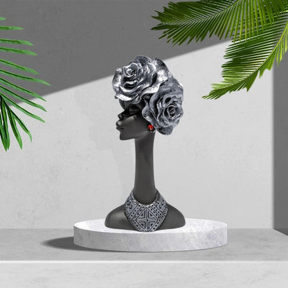 Home Decor Resin African Lady Showpiece (Black, Pack of 1)
