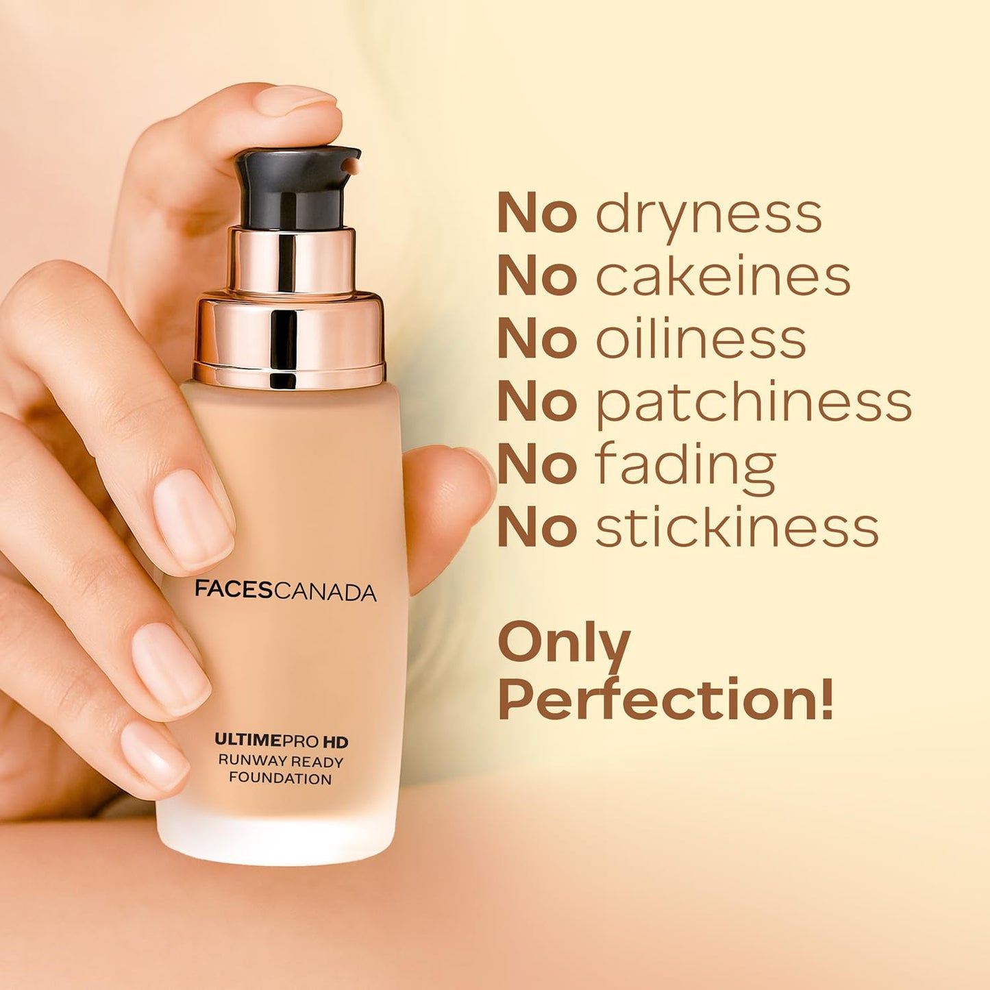 FACES CANADA Ultime Pro Hd Runway Ready Foundation - Soft Ivory 02, 30ml | Dewy Finish | Glass Skin Effect | Luxurious Formula | Lightweight & Breathable | Silky Smooth Texture | No Dryness or Oiliness | Vitamin E & Hyaluronic Acid