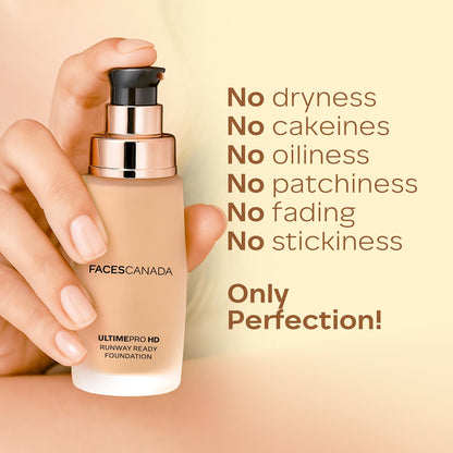 FACES CANADA Ultime Pro Hd Runway Ready Foundation - Soft Ivory 02, 30ml | Dewy Finish | Glass Skin Effect | Luxurious Formula | Lightweight & Breathable | Silky Smooth Texture | No Dryness or Oiliness | Vitamin E & Hyaluronic Acid